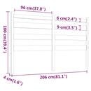 vidaXL fekete tömör fenyőfa ágyfejtámla 206 x 4 x 100 cm