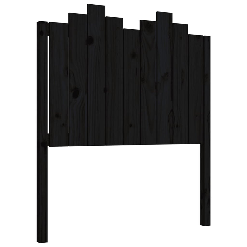 vidaXL fekete tömör fenyőfa ágyfejtámla 96x4x110 cm