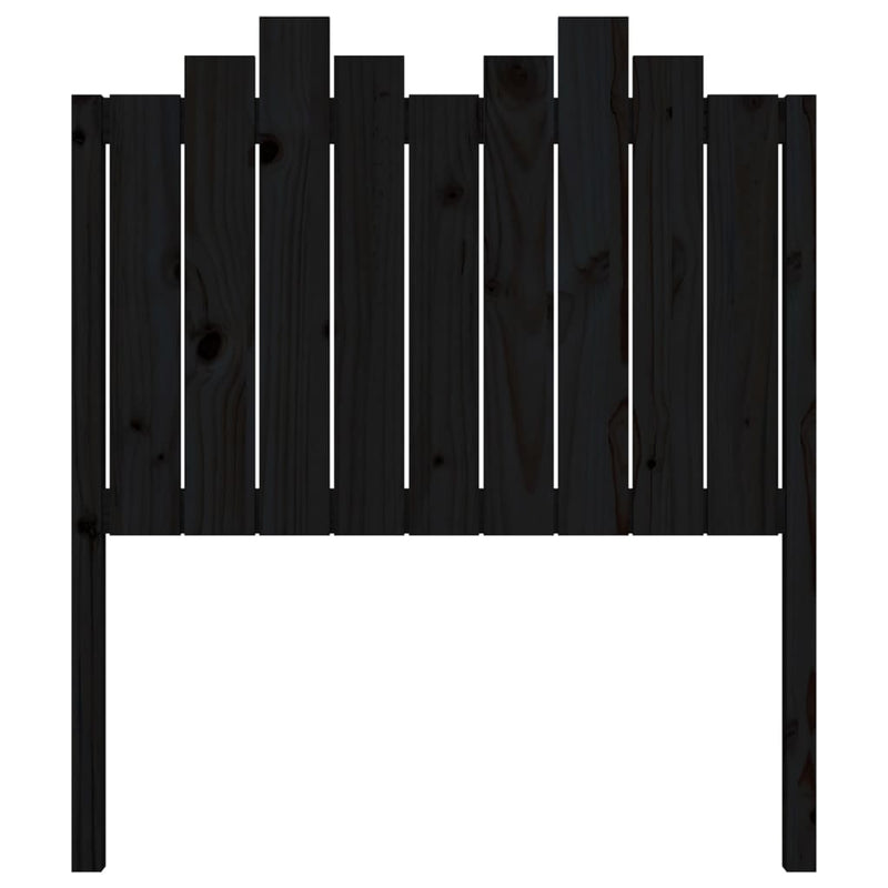 vidaXL fekete tömör fenyőfa ágyfejtámla 96x4x110 cm