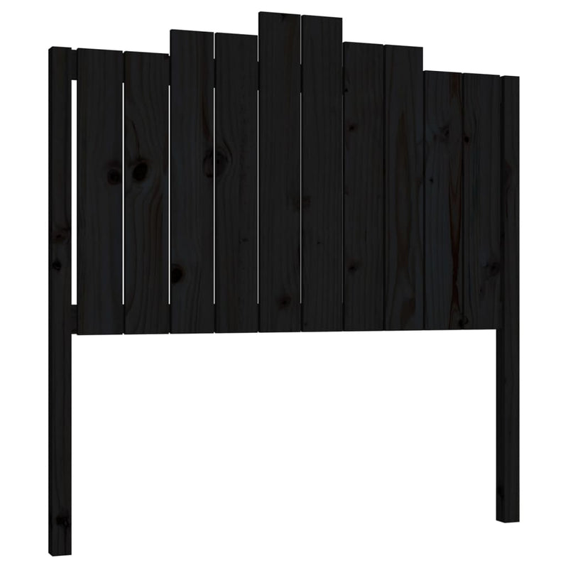 vidaXL fekete tömör fenyőfa ágyfejtámla 106x4x110 cm