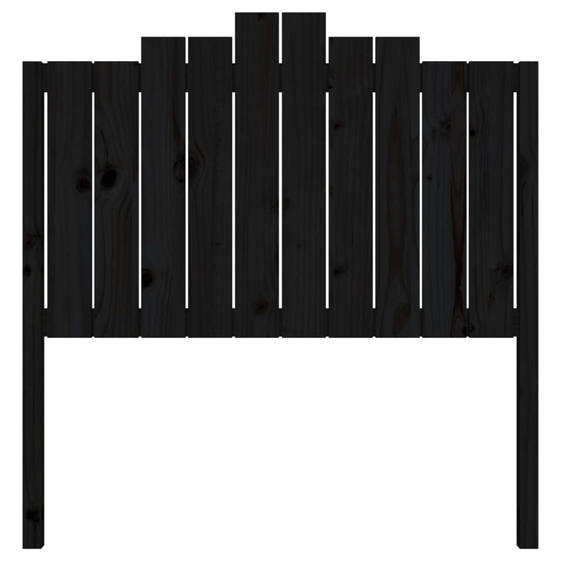 vidaXL fekete tömör fenyőfa ágyfejtámla 106x4x110 cm