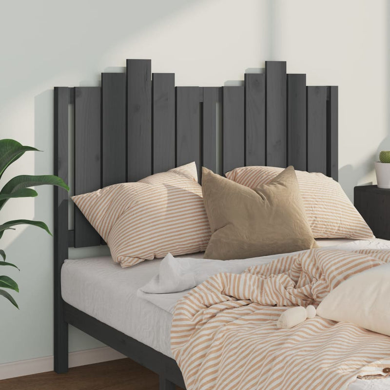 vidaXL szürke tömör fenyőfa ágyfejtámla 126x4x110 cm