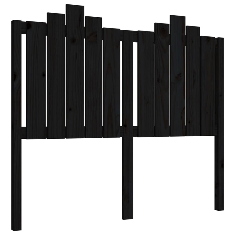 vidaXL fekete tömör fenyőfa ágyfejtámla 126x4x110 cm
