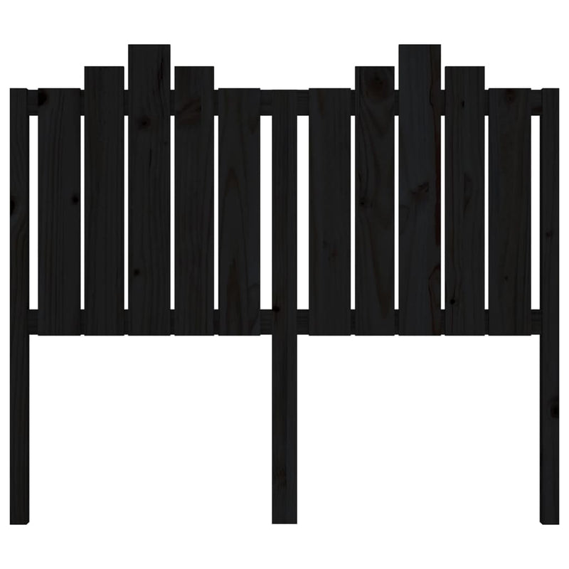 vidaXL fekete tömör fenyőfa ágyfejtámla 126x4x110 cm