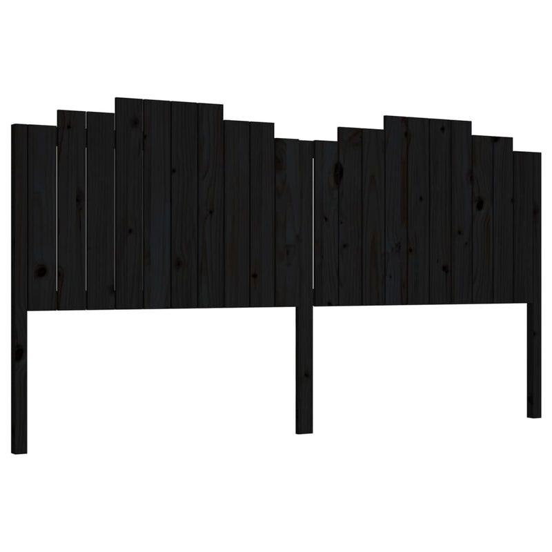 vidaXL fekete tömör fenyőfa ágyfejtámla 206x4x110 cm