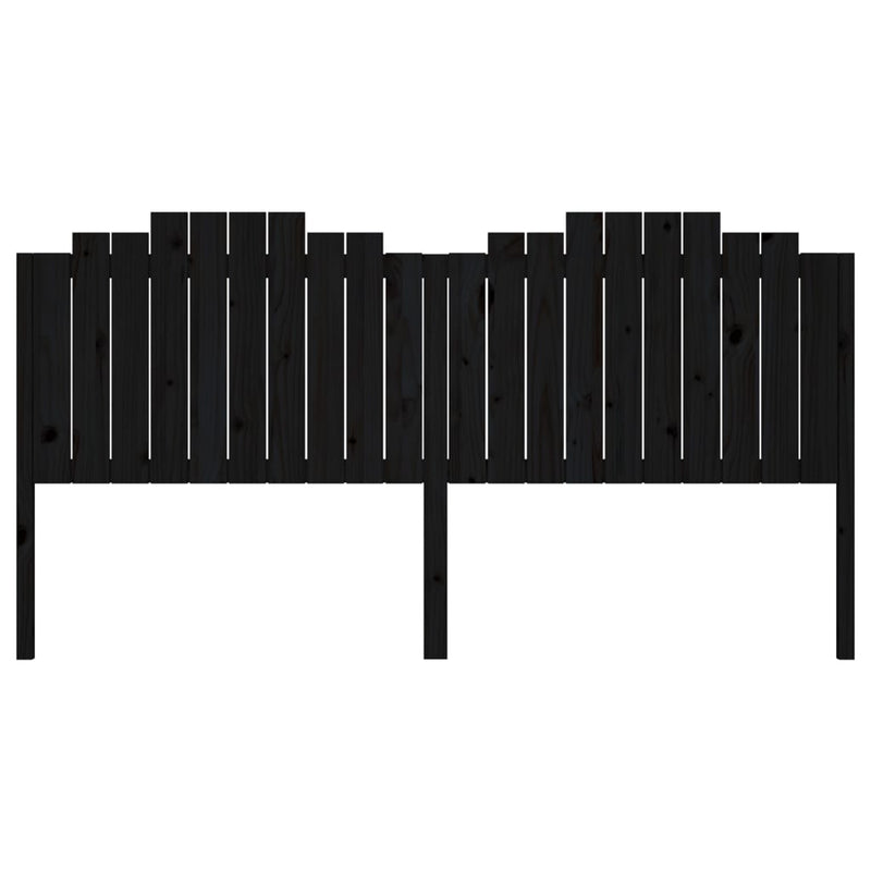 vidaXL fekete tömör fenyőfa ágyfejtámla 206x4x110 cm