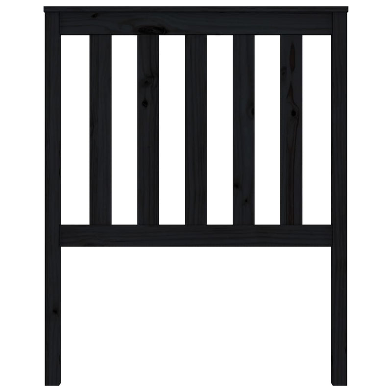 vidaXL fekete tömör fenyőfa ágyfejtámla 81x6x101 cm
