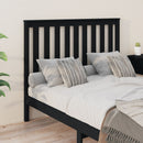 vidaXL fekete tömör fenyőfa ágyfejtámla 126 x 6 x 101 cm