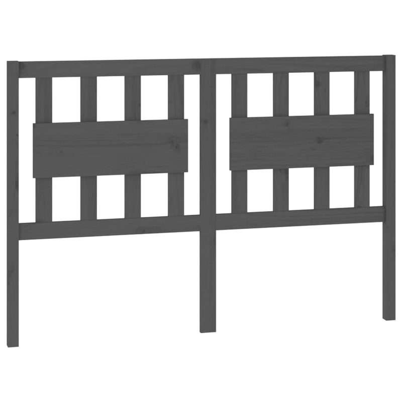 vidaXL szürke tömör fenyőfa ágyfejtámla 125,5 x 4 x 100 cm