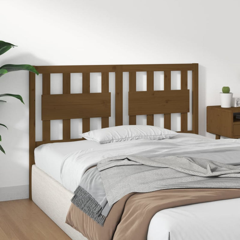vidaXL mézbarna tömör fenyőfa ágyfejtámla 125,5x4x100 cm