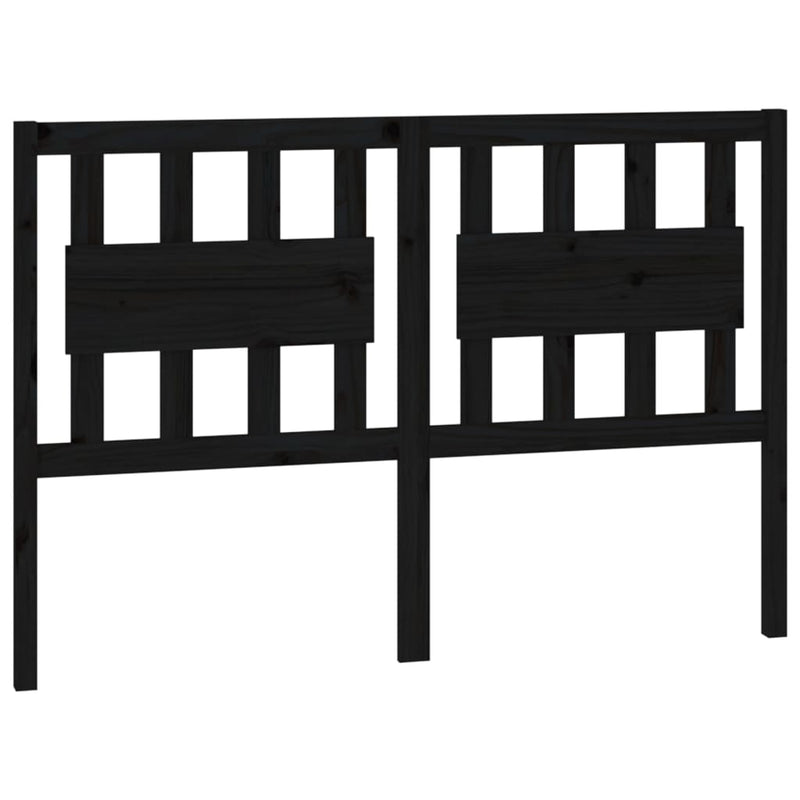 vidaXL fekete tömör fenyőfa ágyfejtámla 125,5 x 4 x 100 cm