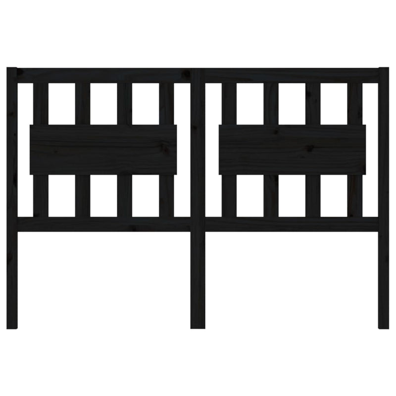 vidaXL fekete tömör fenyőfa ágyfejtámla 125,5 x 4 x 100 cm