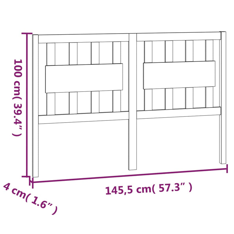 vidaXL fehér tömör fenyőfa ágyfejtámla 145,5 x 4 x 100 cm