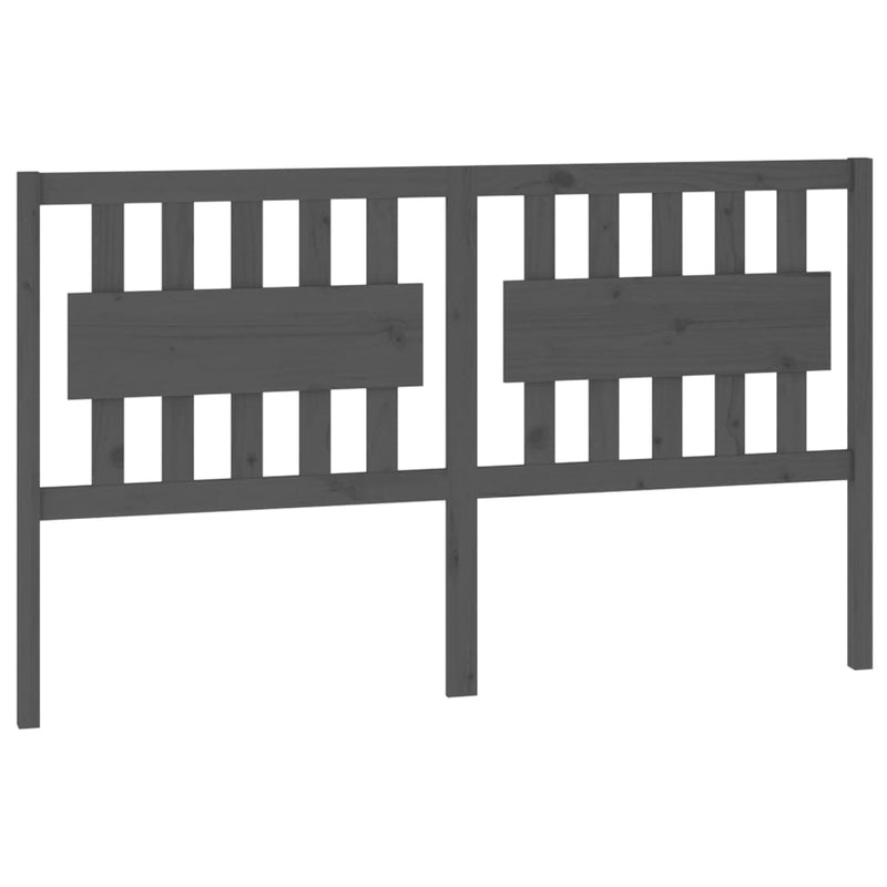 vidaXL szürke tömör fenyőfa ágyfejtámla 155,5x4x100 cm