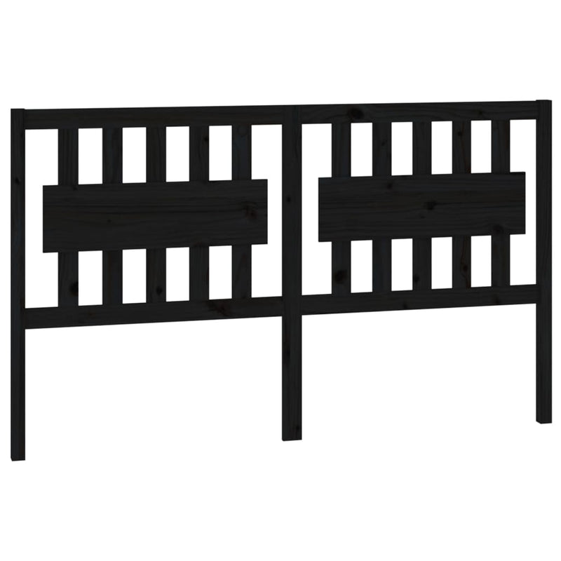 vidaXL fekete tömör fenyőfa ágyfejtámla 155,5x4x100 cm
