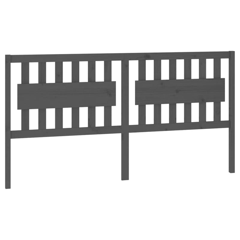 vidaXL szürke tömör fenyőfa ágyfejtámla 185,5x4x100 cm
