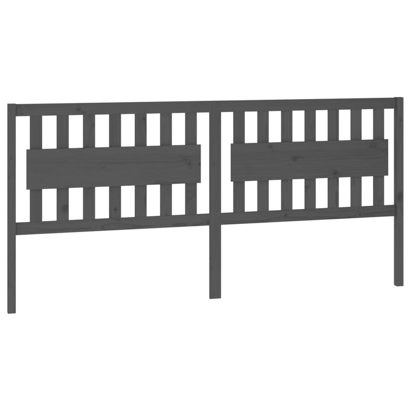 vidaXL szürke tömör fenyőfa ágyfejtámla 205,5x4x100 cm