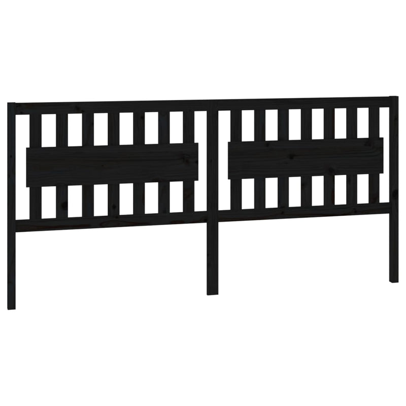 vidaXL fekete tömör fenyőfa ágyfejtámla 205,5 x 4 x 100 cm