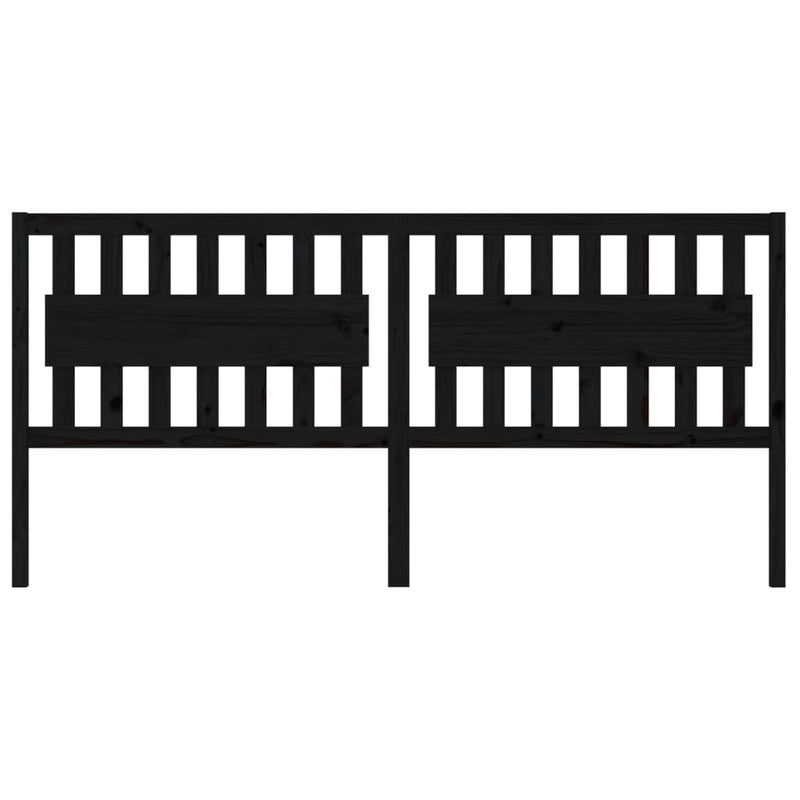 vidaXL fekete tömör fenyőfa ágyfejtámla 205,5 x 4 x 100 cm
