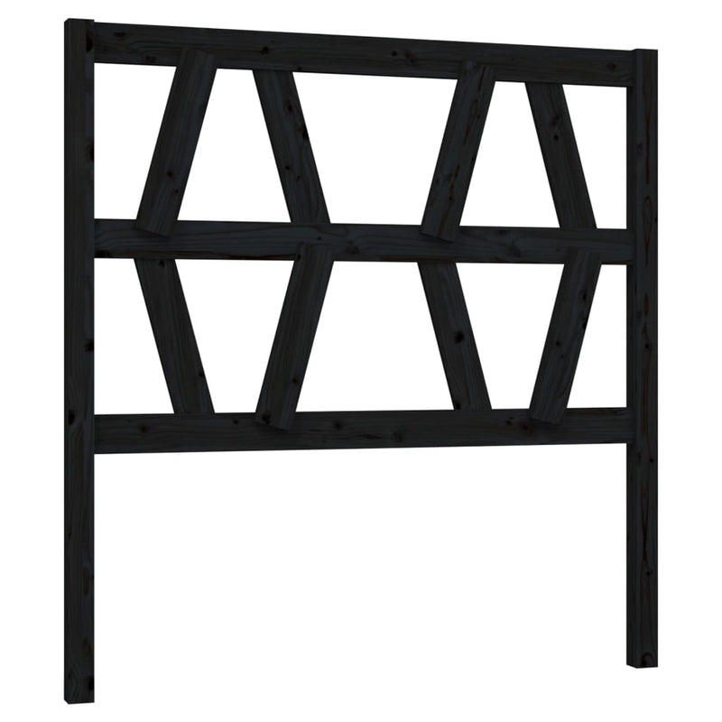 vidaXL fekete tömör fenyőfa ágyfejtámla 81 x 4 x 100 cm