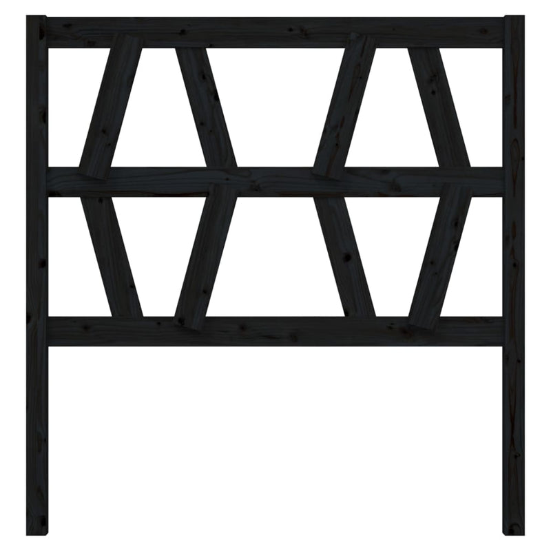 vidaXL fekete tömör fenyőfa ágyfejtámla 81 x 4 x 100 cm