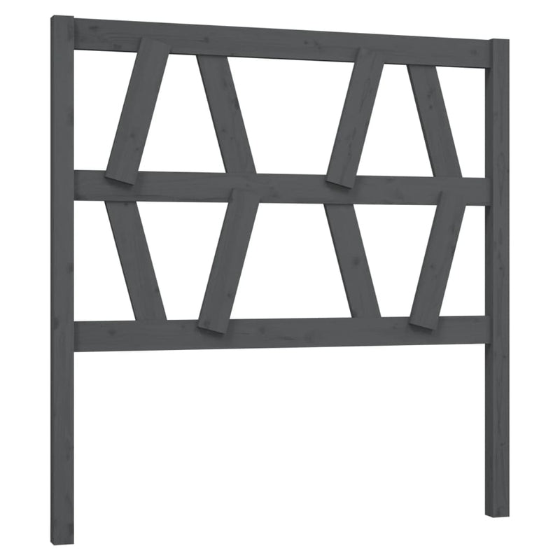 vidaXL szürke tömör fenyőfa ágyfejtámla 106 x 4 x 100 cm