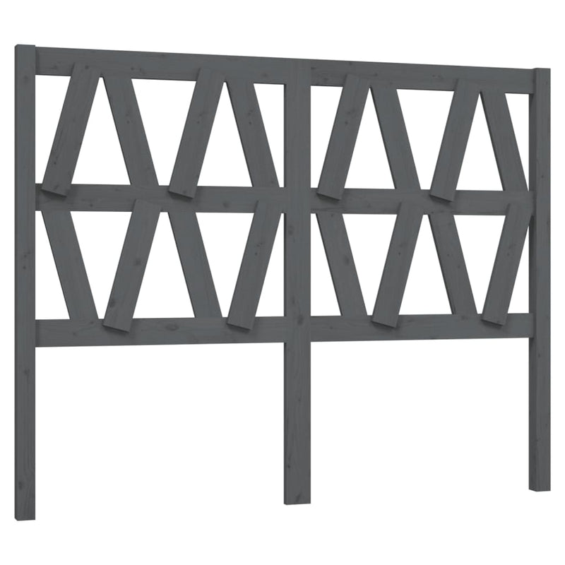 vidaXL szürke tömör fenyőfa ágyfejtámla 126 x 4 x 100 cm