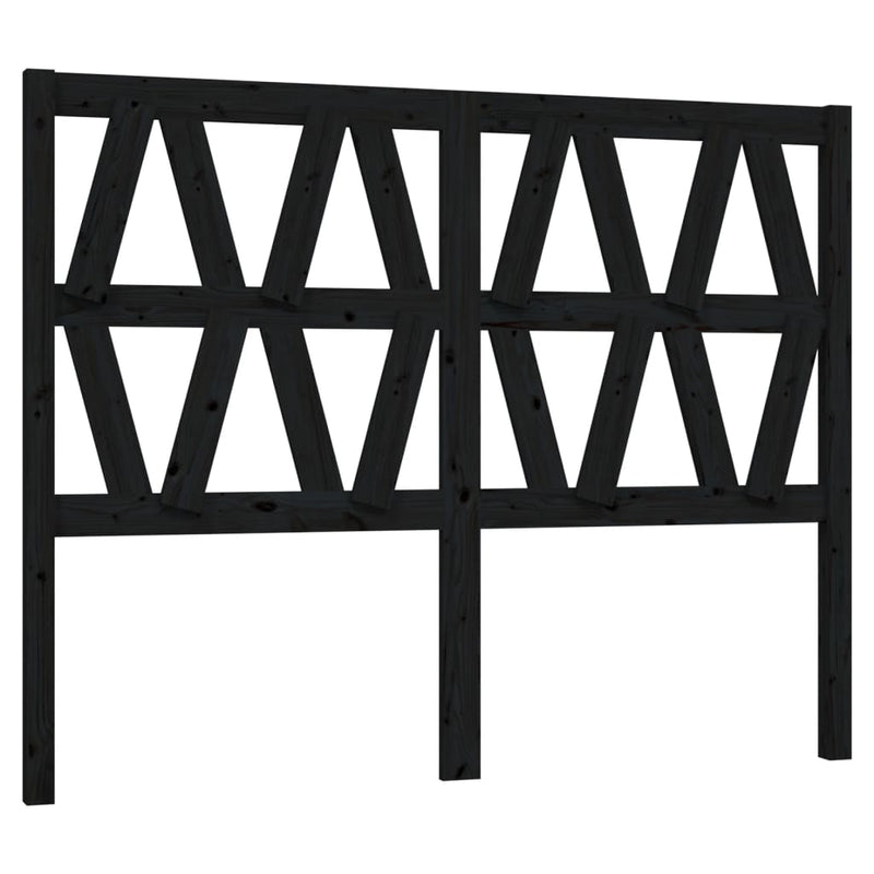 vidaXL fekete tömör fenyőfa ágyfejtámla 126 x 4 x 100 cm