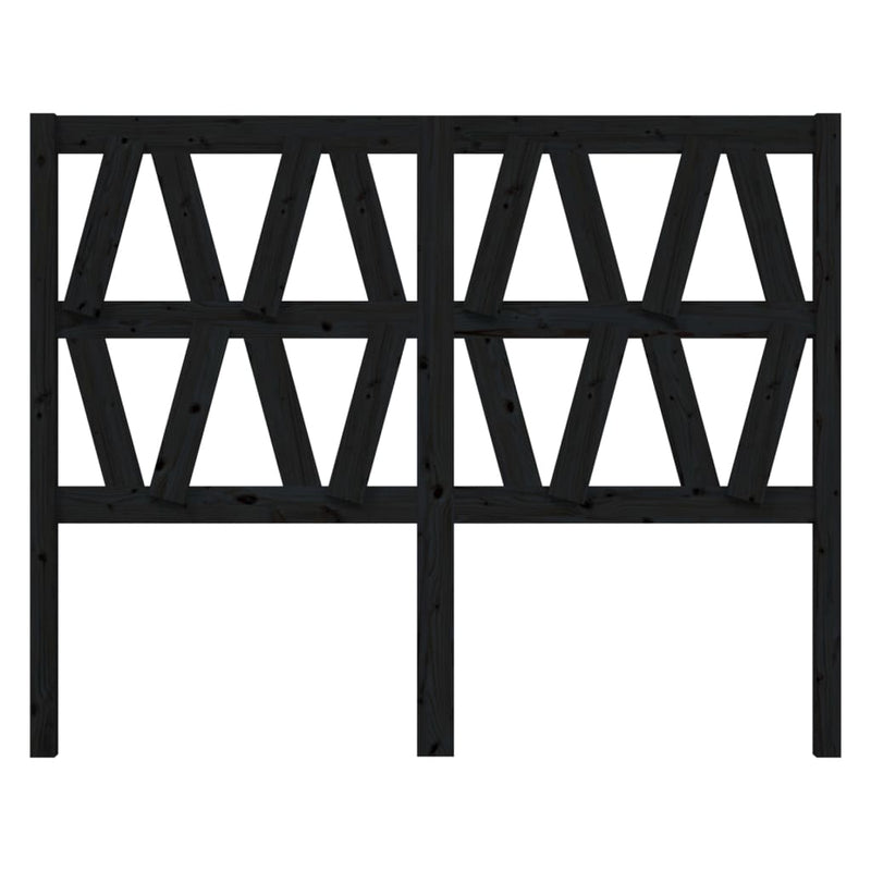 vidaXL fekete tömör fenyőfa ágyfejtámla 126 x 4 x 100 cm