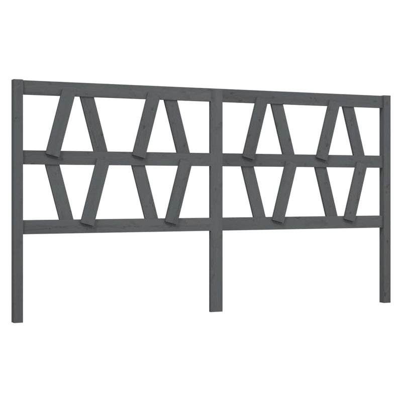 vidaXL szürke tömör fenyőfa ágyfejtámla 206 x 4 x 100 cm