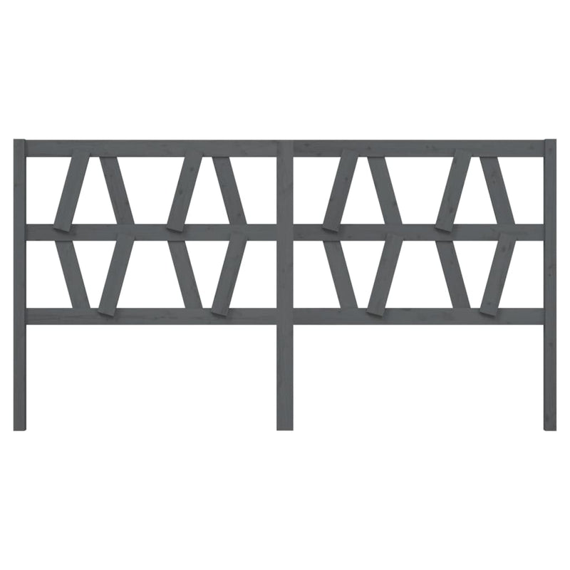vidaXL szürke tömör fenyőfa ágyfejtámla 206 x 4 x 100 cm
