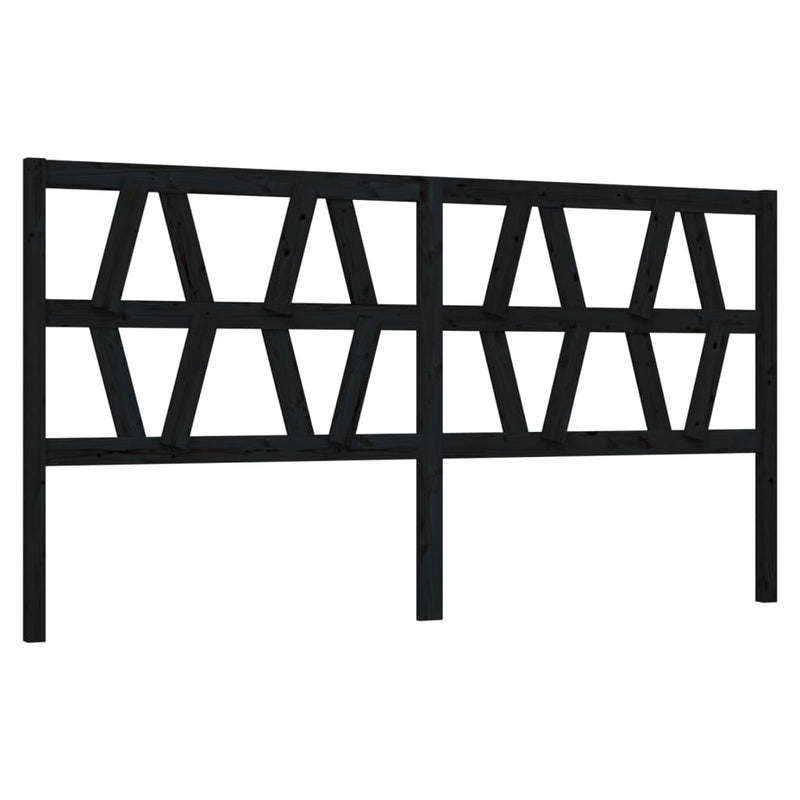 vidaXL fekete tömör fenyőfa ágyfejtámla 206 x 4 x 100 cm