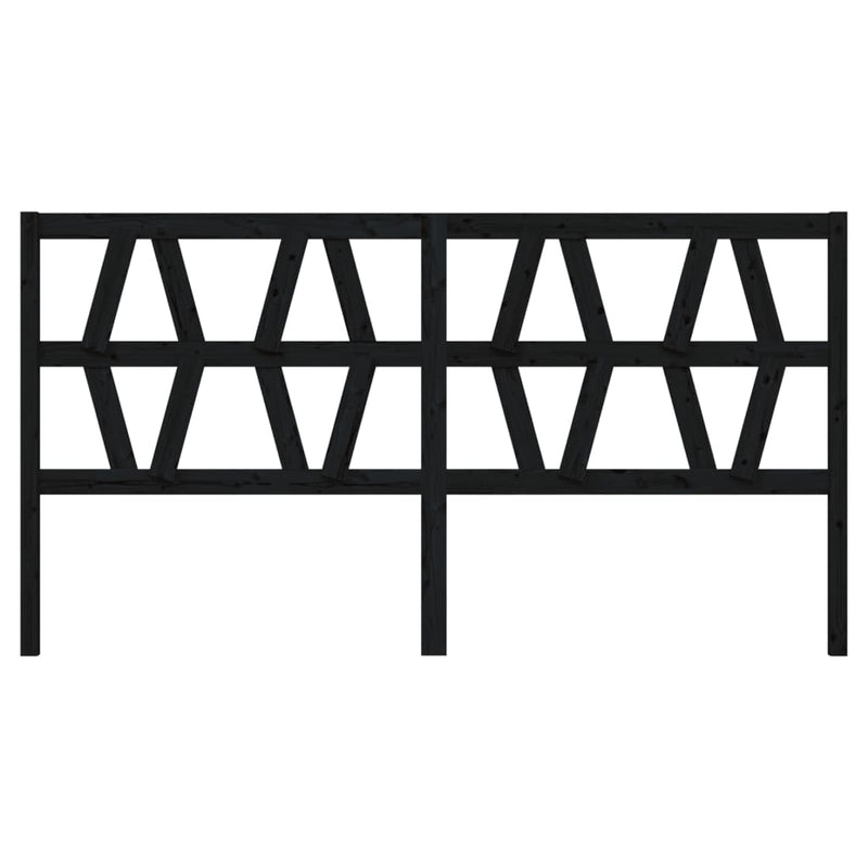vidaXL fekete tömör fenyőfa ágyfejtámla 206 x 4 x 100 cm