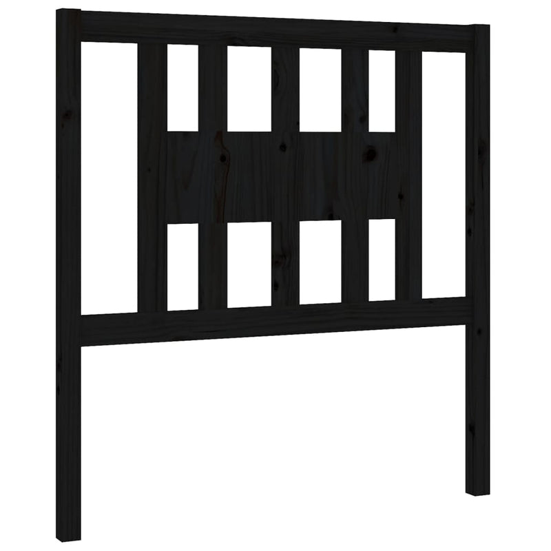 vidaXL fekete tömör fenyőfa fejtámla 81 x 4 x 100 cm