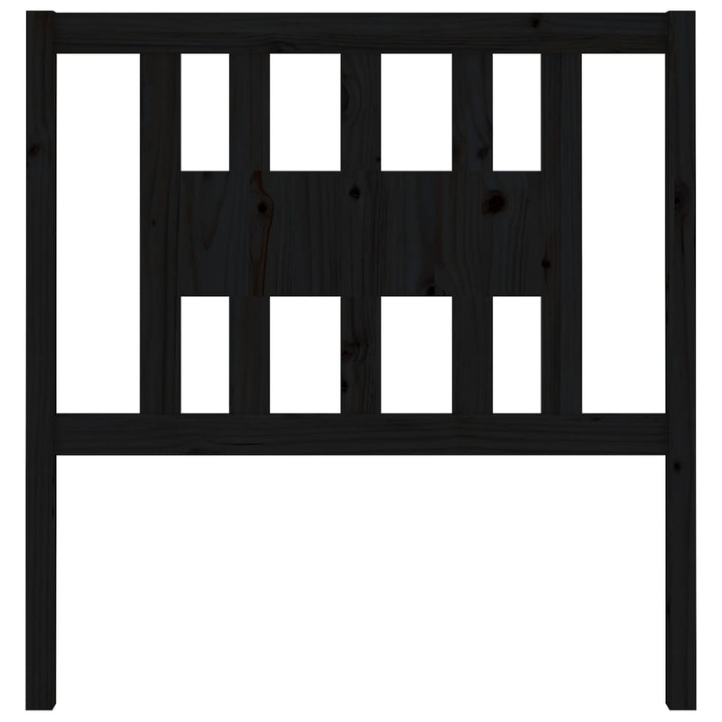vidaXL fekete tömör fenyőfa fejtámla 81 x 4 x 100 cm