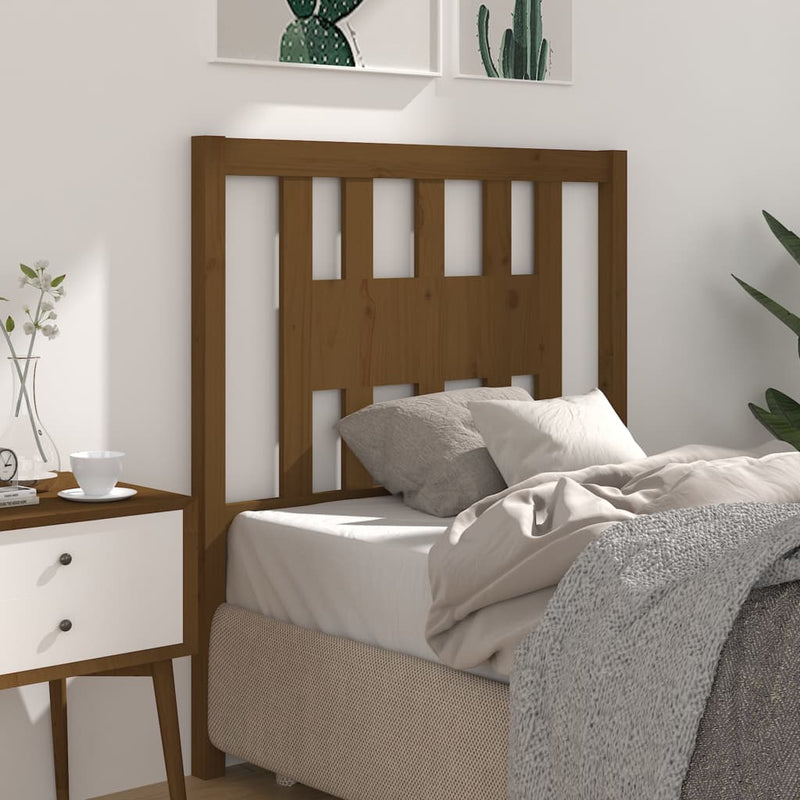 vidaXL mézbarna tömör fenyőfa fejtámla 106 x 4 x 100 cm