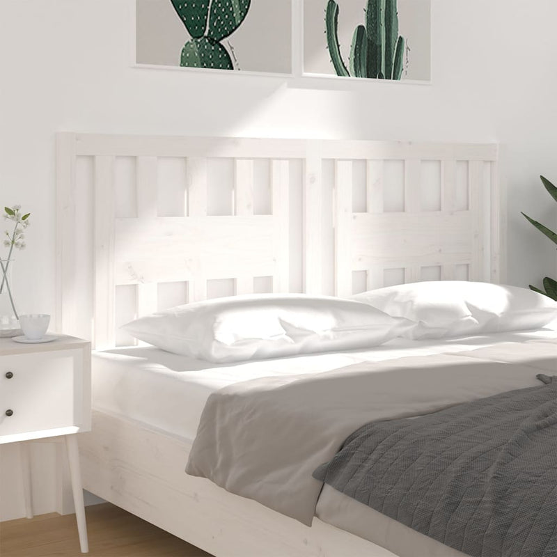 vidaXL fehér tömör fenyőfa fejtámla 126 x 4 x 100 cm