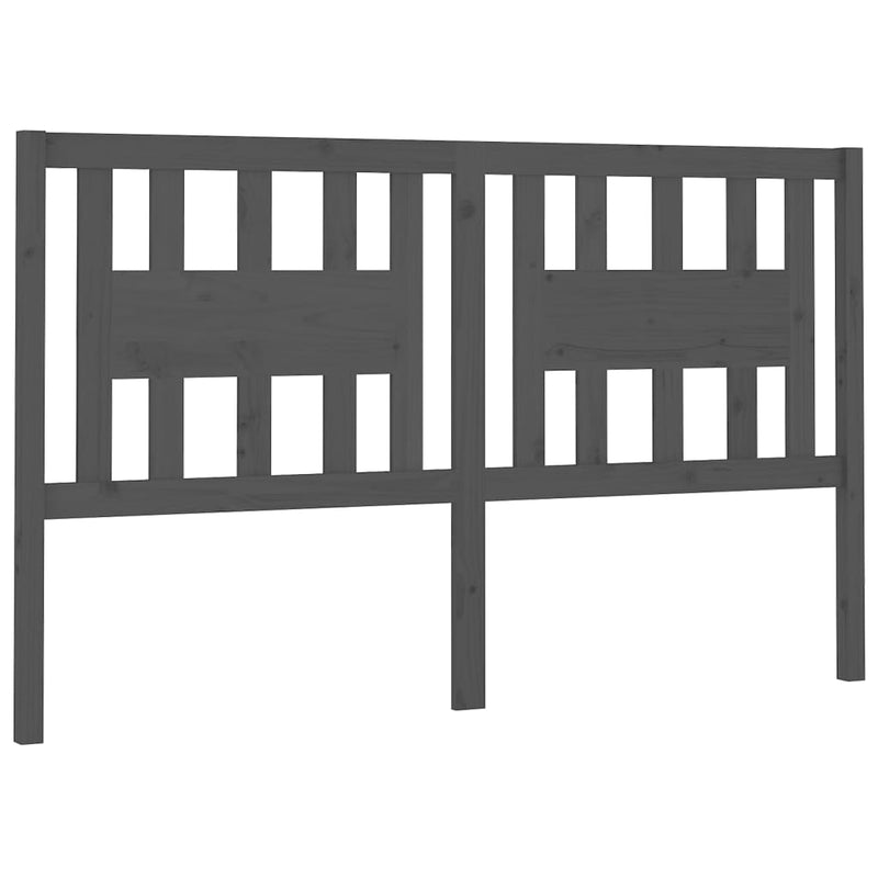 vidaXL szürke tömör fenyőfa fejtámla 126x4x100 cm