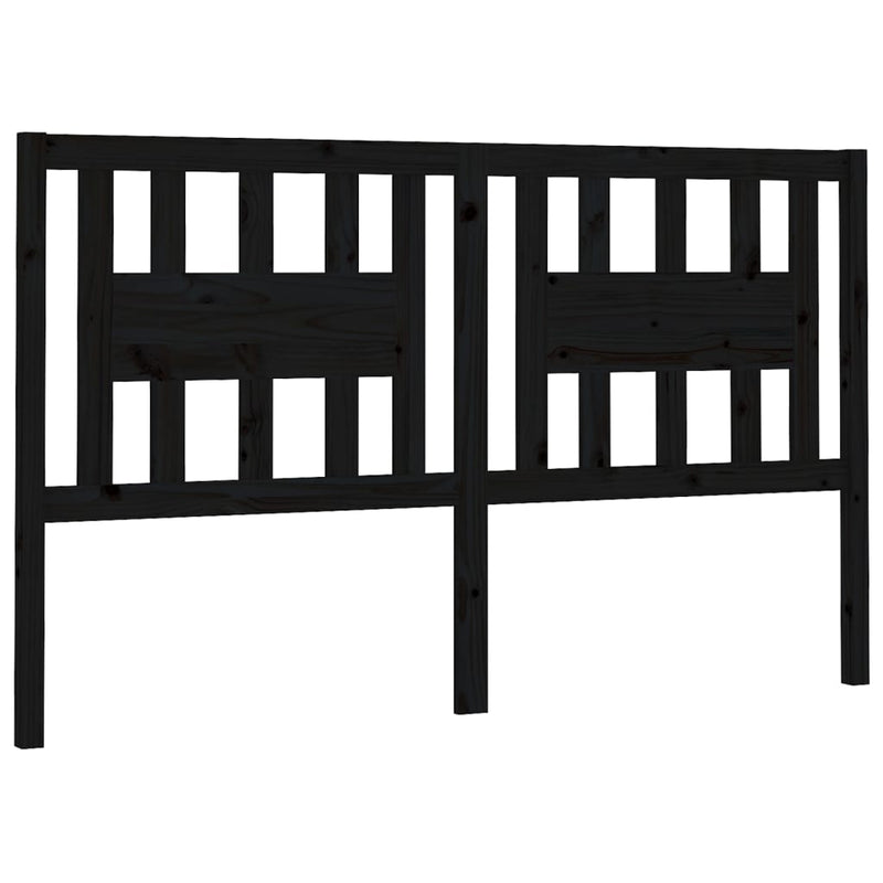vidaXL fekete tömör fenyőfa fejtámla 166 x 4 x 100 cm