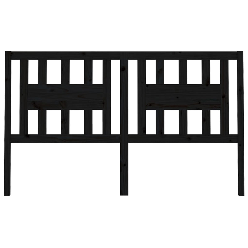 vidaXL fekete tömör fenyőfa fejtámla 166 x 4 x 100 cm
