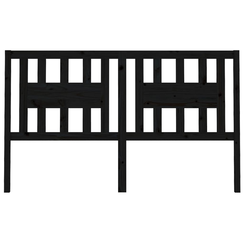 vidaXL fekete tömör fenyőfa fejtámla 206 x 4 x 100 cm