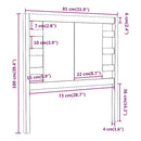 vidaXL szürke tömör fenyőfa fejtámla 81 x 4 x 100 cm