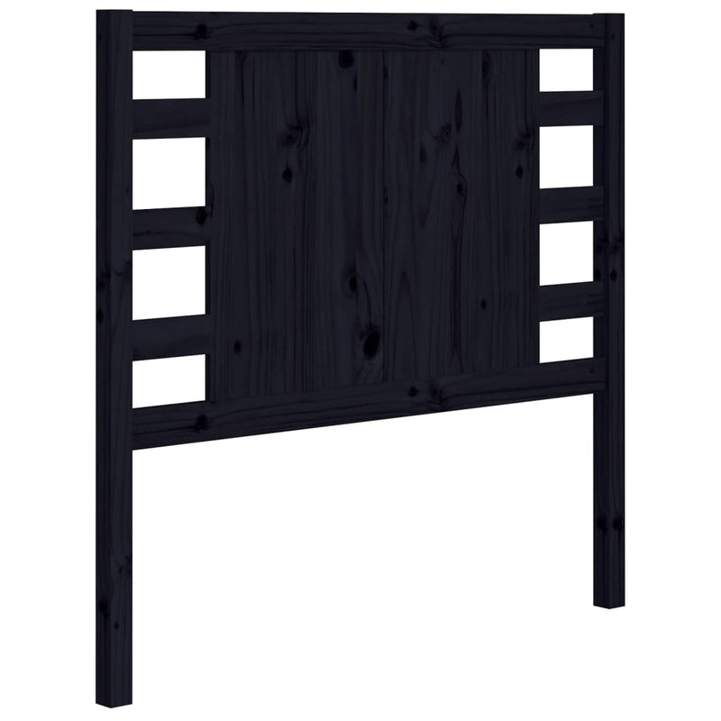 vidaXL fekete tömör fenyőfa fejtámla 81 x 4 x 100 cm