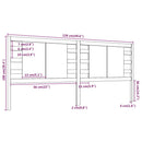 vidaXL fekete tömör fenyőfa fejtámla 126x4x100 cm