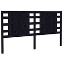 vidaXL fekete tömör fenyőfa fejtámla 206x4x100 cm