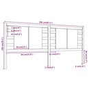 vidaXL fekete tömör fenyőfa fejtámla 206x4x100 cm