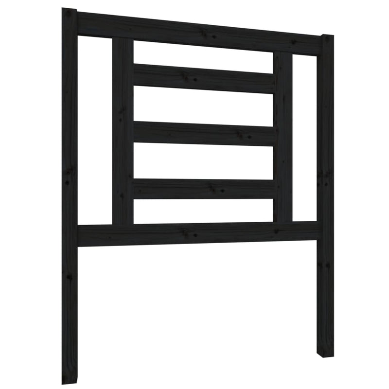 vidaXL fekete tömör fenyőfa ágyfejtámla 81 x 4 x 100 cm