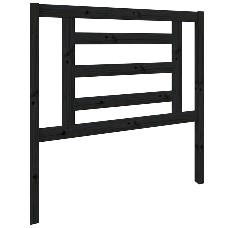 vidaXL fekete tömör fenyőfa ágyfejtámla 96 x 4 x 100 cm
