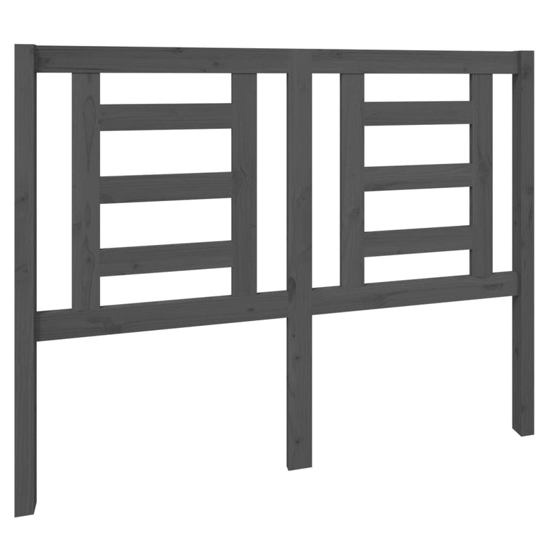 vidaXL szürke tömör fenyőfa ágyfejtámla 126 x 4 x 100 cm