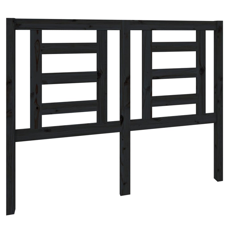 vidaXL fekete tömör fenyőfa ágyfejtámla 126 x 4 x 100 cm